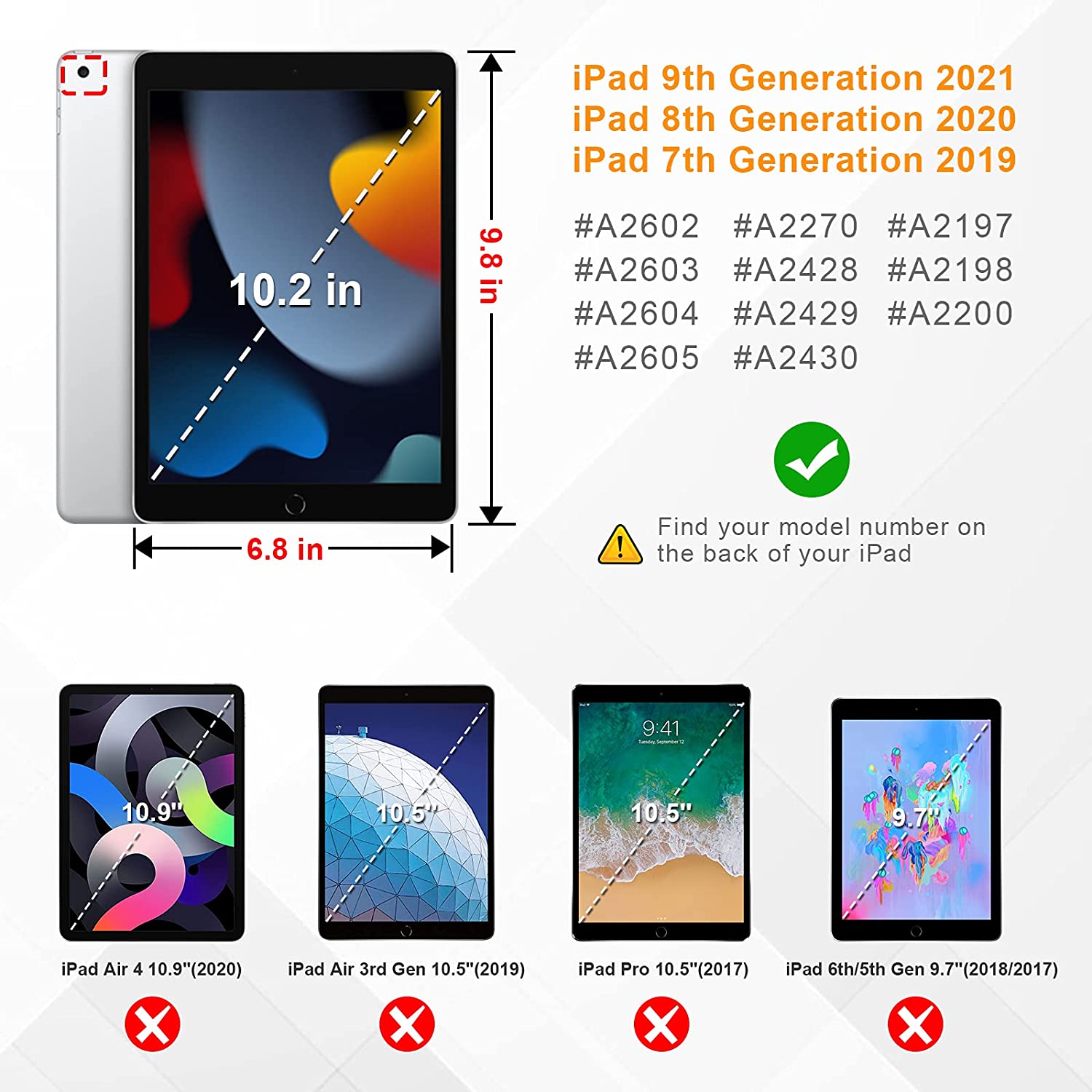 iPad 9th/8th/7th Gen (2021/2020/ 2019) Silicone Case