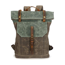 Load image into Gallery viewer, Waxed Canvas Travel Hiking Unisex Rustic Backpack I Fintie