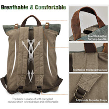 Load image into Gallery viewer, Waxed Canvas Travel Hiking Unisex Rustic Backpack I Fintie