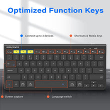 Load image into Gallery viewer, Gigapower Multi-Device Universal Bluetooth Keyboard with Foldable Stand
