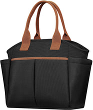 Load image into Gallery viewer, Insulated Lunch Bag, Leakproof Lunch Cooler with Front and Side Pockets - Black