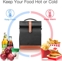 Load image into Gallery viewer, Rolltop Lunch Tote for Teens, Insulated Lunch Bag