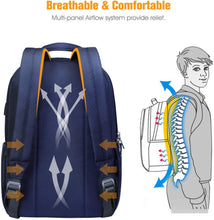 Load image into Gallery viewer, Casual School Work Travel Laptop Backpack with USB Port I Finpac
