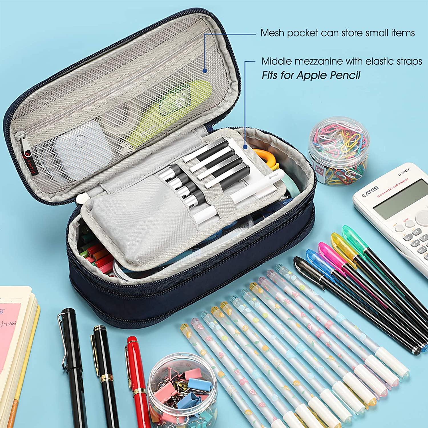 Expandable Pencil Case, Large Capacity Pencil Cases Pen Bag Pouch